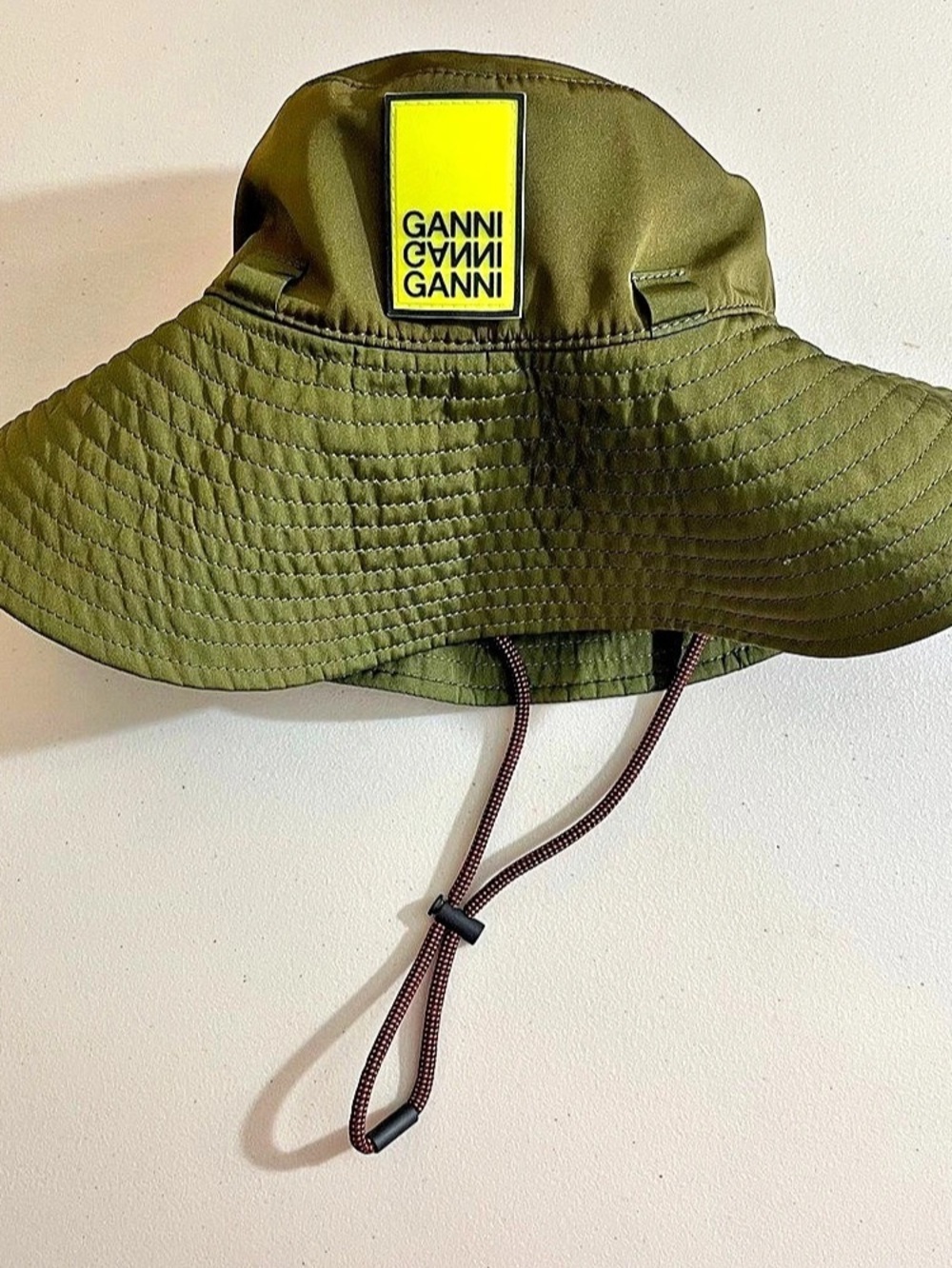 GANNI Safari Wide Brin Bucket Hat Green Size XS/S Outdoor Camping